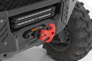 UTV Multi-Function Winch Cleat - Rough Country - Forged Aluminum, Anodized Red Finish, Max Load Rating: 12,000lbs - Red
